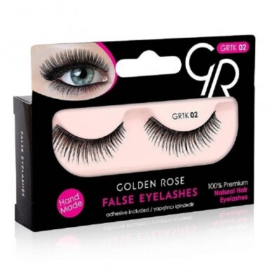 Golden Rose | False Eyelashes| Priklijuojamos blakstienos su klijais Nr. 02