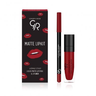 Golden Rose | Matte Lip Kit | Scarlet Red 7.1ml