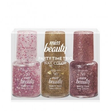 Golden Rose | Miss Beauty Party Time Trio Nail Color | 3x6ml