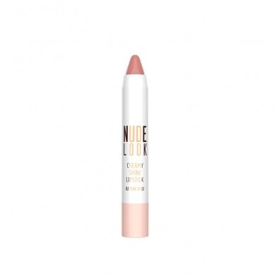 Golden Rose | Nude Look Creamy Shine Lipstick | Kreminiai lūpų dažai pieštuku 3.5g Nr. 02