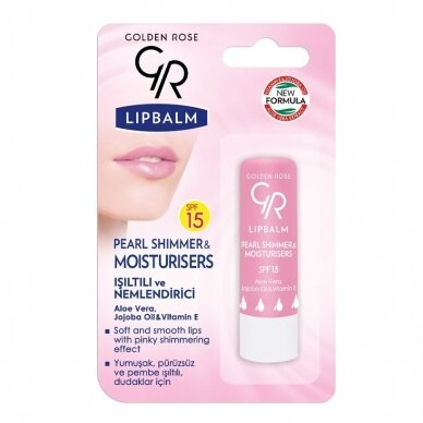 Golden Rose | Lip Balm | Pearl Shimmer & Moisturizers SPF 15, 4,6g Nr. 02